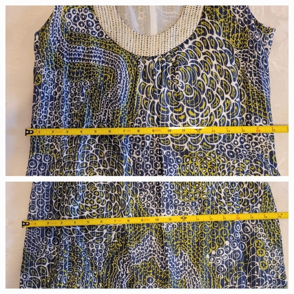 TRINA TURK Metallic dress size 8 green blue metallic quality cotton - Picture 15 of 16